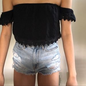 PACSUN Black off the shoulder top